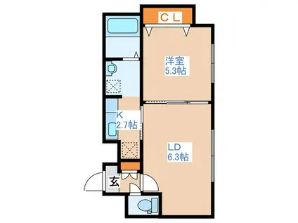 レジディア桑園(1LDK/10階)の間取り写真