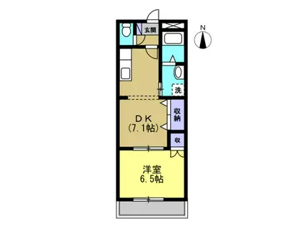 ローズガーデン青山(1DK/2階)の間取り写真