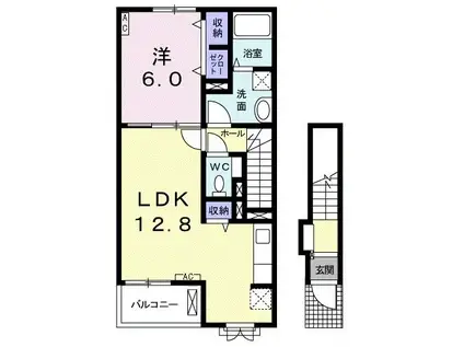 クライスフォー(1LDK/2階)の間取り写真