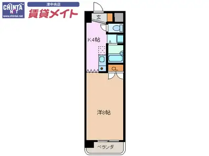 ラ・ベル・ビュー(1K/6階)の間取り写真