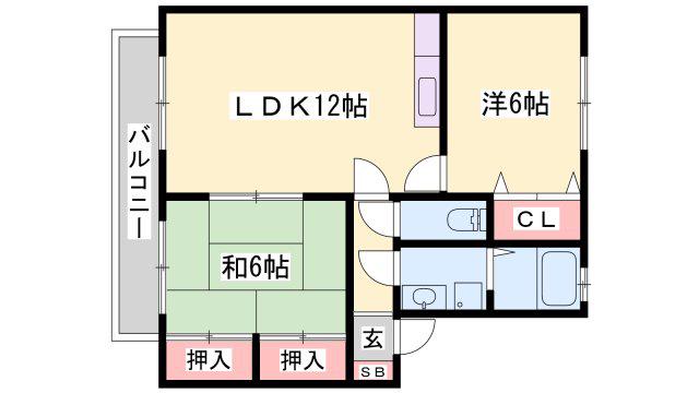 ビゴレ雅 B棟(2LDK/2階)の間取り写真