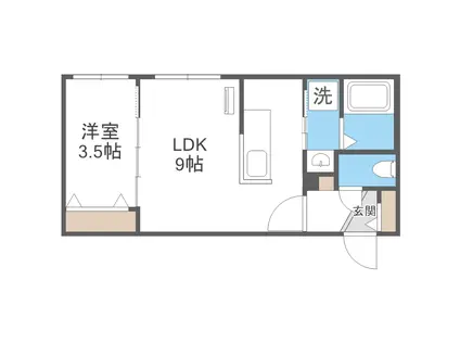 CLARICE麻生(1LDK/4階)の間取り写真