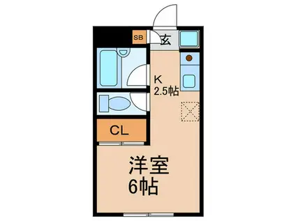 フローラ中落合(1K/1階)の間取り写真