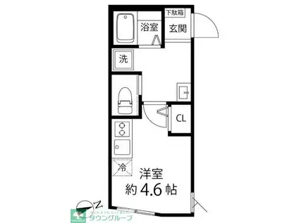 TS CUORE三ツ境II(ワンルーム/1階)の間取り写真