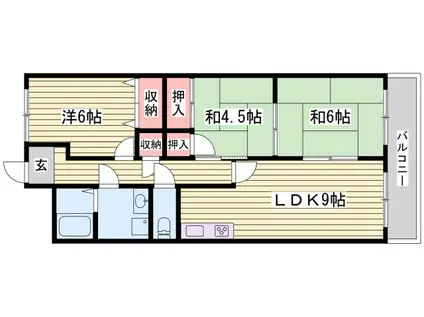スバル城南(3LDK/1階)の間取り写真