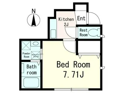 カーサ ヴェルデ(1K/1階)の間取り写真