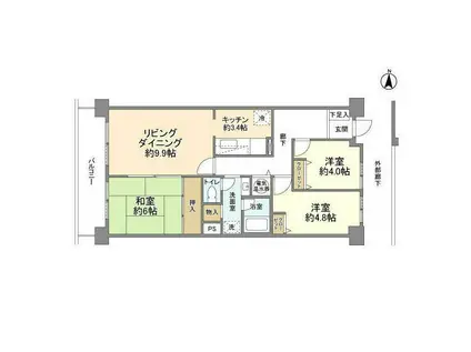ファミリータウン東陽D(3LDK/7階)の間取り写真