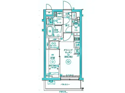 リルシア三軒茶屋(1DK/2階)の間取り写真