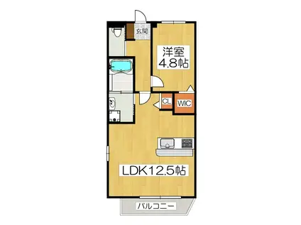 BRIGHENCE御陵南ウエスト(1LDK/3階)の間取り写真