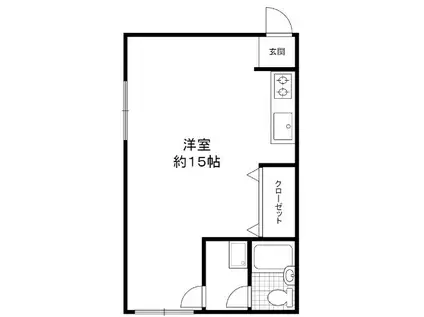 小松通2丁目2階(ワンルーム/2階)の間取り写真