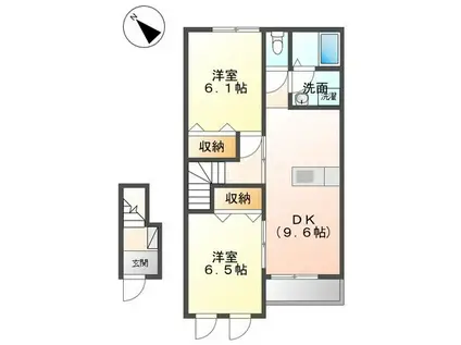 プランドール(2DK/2階)の間取り写真