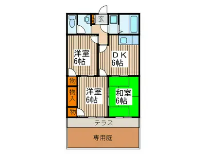 コートアヴェニュー(3DK/1階)の間取り写真