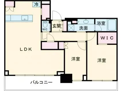 ベイシティタワーズ神戸イースト(2LDK/25階)の間取り写真