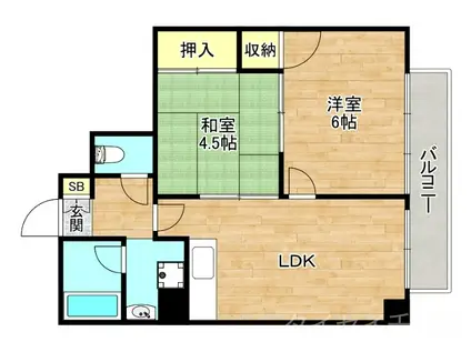 ライフステージヨシダ(2LDK/4階)の間取り写真