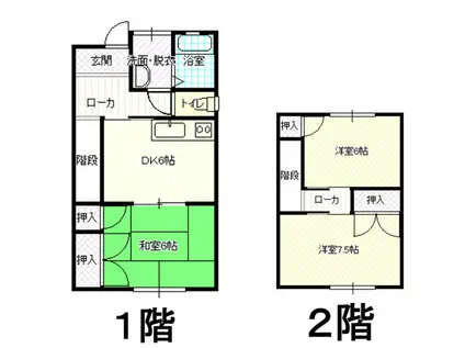 カワノハイツ(3DK/1階)の間取り写真