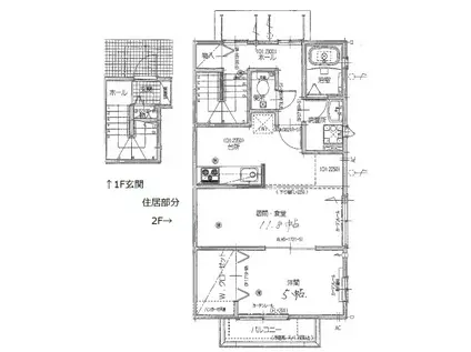 リバーサイド井口(1LDK/2階)の間取り写真