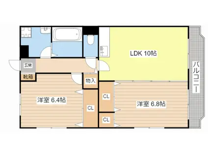 桜ユーミーマンション(2LDK/1階)の間取り写真