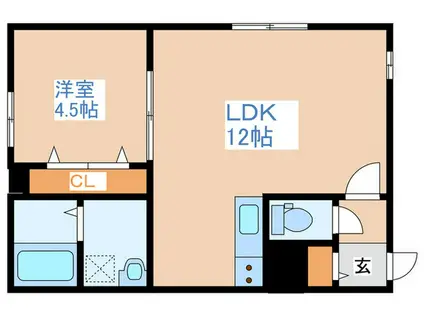 AULEA(1LDK/4階)の間取り写真