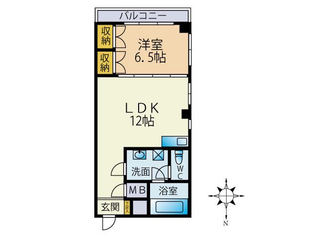 カナルハイツ(1LDK/5階)の間取り写真