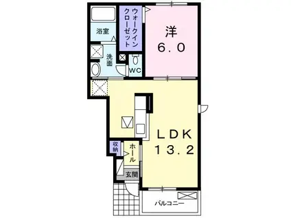 アークヒルズK(1LDK/1階)の間取り写真
