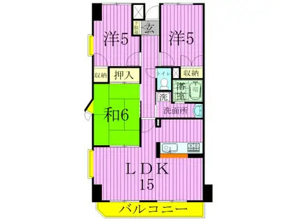 INSURANCE BLDG.XIII(3LDK/5階)の間取り写真