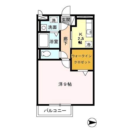 グランシャリオ21(1K/3階)の間取り写真