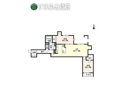 UNO Y SOLO(2LDK/1階)の間取り写真