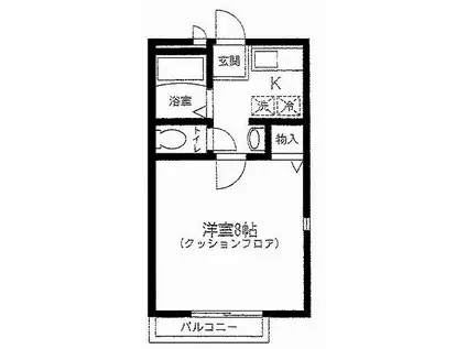 リヴィエー羽根木2丁目-(1K/1階)の間取り写真