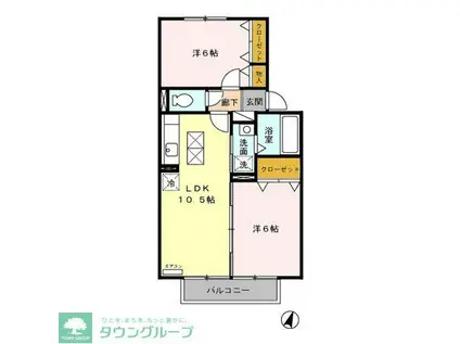 リバティーベルI/III203(2LDK/1階)の間取り写真