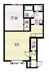第1大雪マンション(1DK/2階)の間取り写真