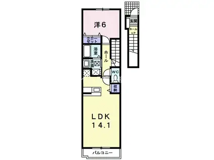 パーク・イーストII(1LDK/2階)の間取り写真