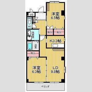 プランドール鎌倉台(2LDK/1階)の間取り写真
