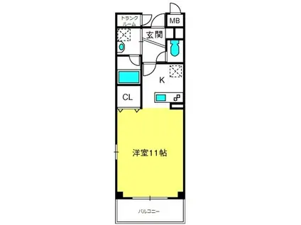 ツイン・ミラージュ(ワンルーム/2階)の間取り写真