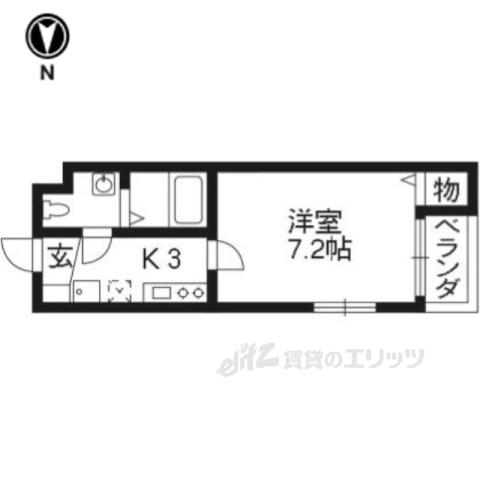 ビエント(1K/2階)の間取り写真