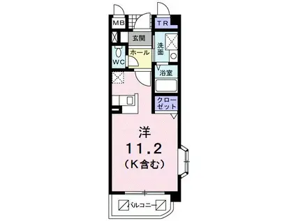 メゾンK(ワンルーム/3階)の間取り写真