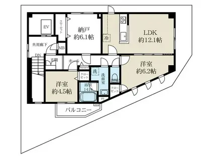 スプリングコートII(3LDK/4階)の間取り写真