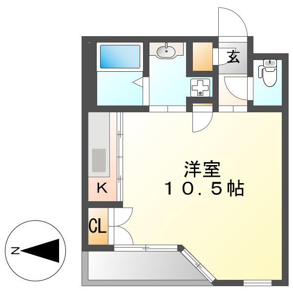 SPACE CUBE HONJIN(1K/4階)の間取り写真