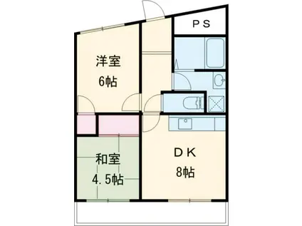 ベアード水上(2DK/2階)の間取り写真