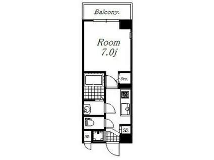 H2マンション(1K/1階)の間取り写真