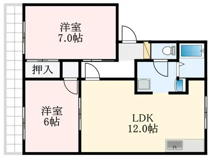 ファミールカーサ(2LDK/2階)の間取り写真