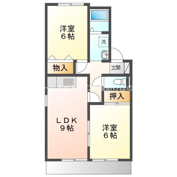 カーサ クワットロ(2LDK/1階)の間取り写真
