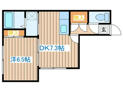 シングルコート南大通(1DK/2階)の間取り写真