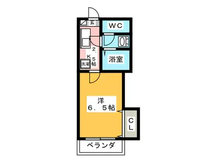 リズスクエア 中棟(1K/1階)の間取り写真