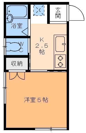 プチメゾン昭和町(1K/2階)の間取り写真