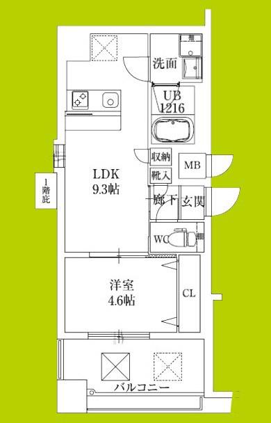 スプランディッド新大阪VIII(1LDK/8階)の間取り写真