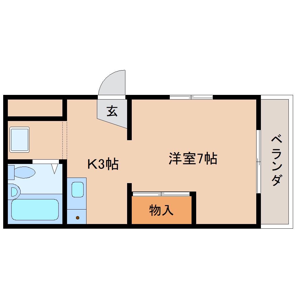 サンレイディアンスOKUDA(1K/4階)の間取り写真
