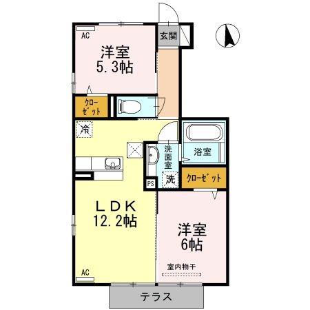 コーポ88 Ⅱ番館(2LDK/1階)の間取り写真