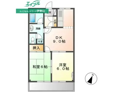パールガーデン(2DK/1階)の間取り写真