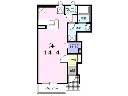 メゾン・ソレーユ(ワンルーム/1階)の間取り写真