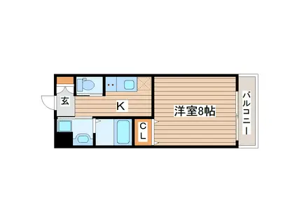 プラチナスイート西公園駅サウス GARDEN(1K/4階)の間取り写真